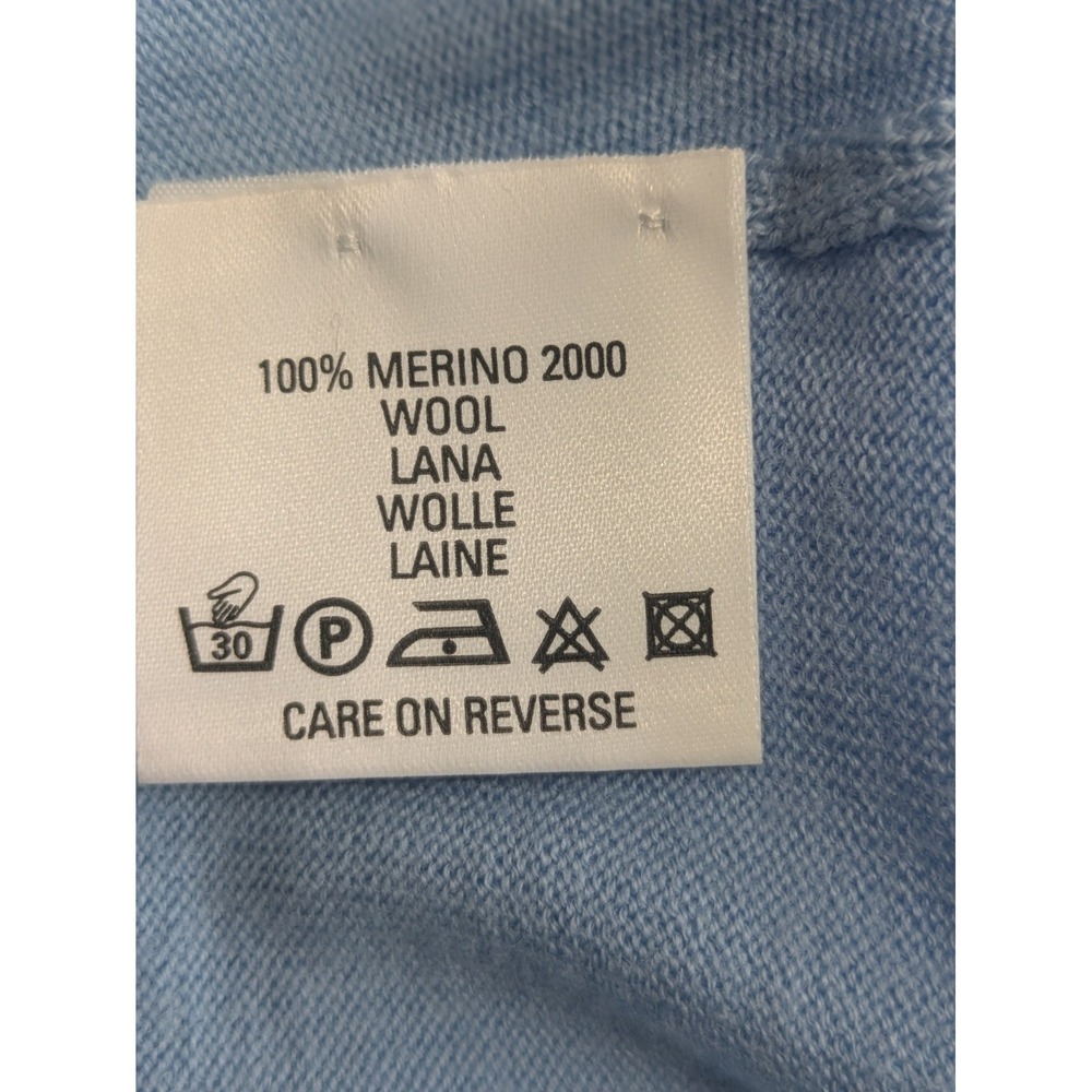 Ballantyne Blue Scotland 100% Pure New Wool Cardigan Sweater Button Down Small - Picture 5 of 16